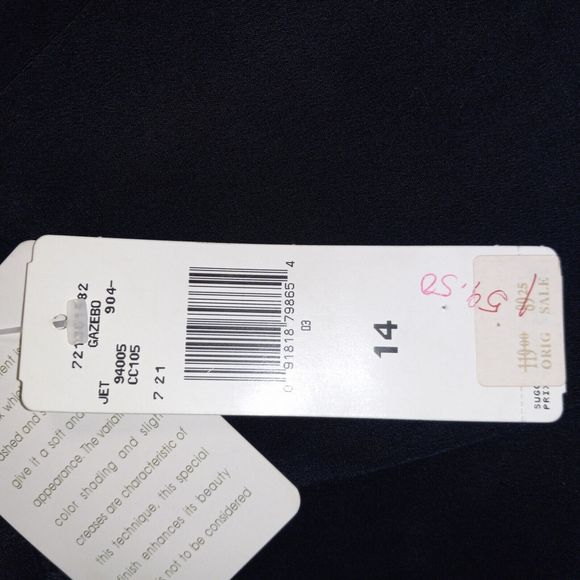 Jones New York Silk Lined Blue Pants Size 14 Pockets Wide Leg Cuffed Hems NEW - Picture 15 of 16